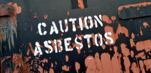 caution asbestos sign
