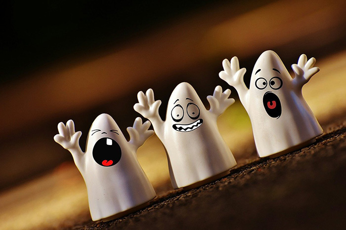 halloween ghosts with silly faces