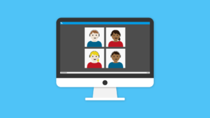 Someone learning remotely using Zoom
