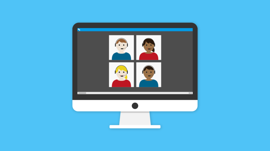 Someone learning remotely using Zoom