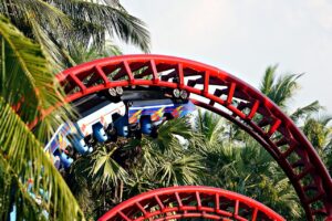 A theme park rollercoaster