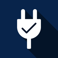 PAT logo of a plug with a tick on it